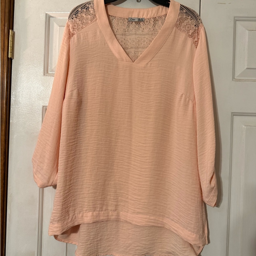 Dex Peach Lace Detail Blouse